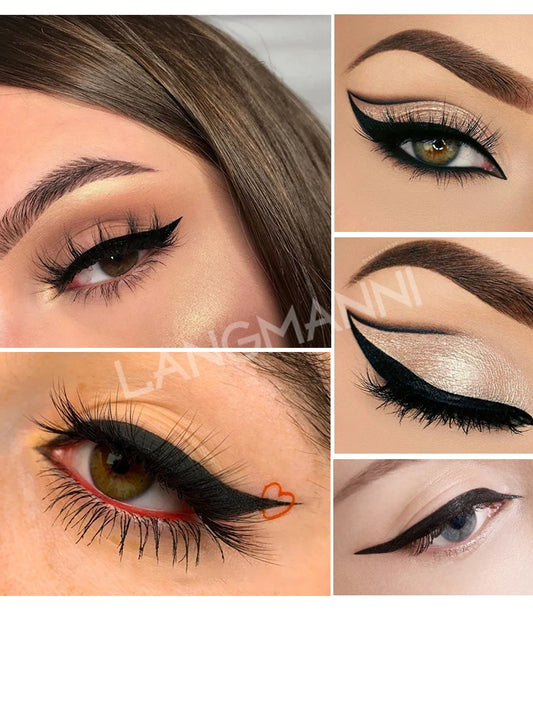 Dual-Ended Waterproof and Smudge-Proof Stamp Eyeliner Pen