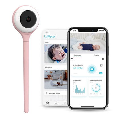 Lollipop Baby Monitor– Smart Wi-Fi Camera with True Cry Detection, Breathing Monitoring & Sleep Tracking (7-Day Free Trial)