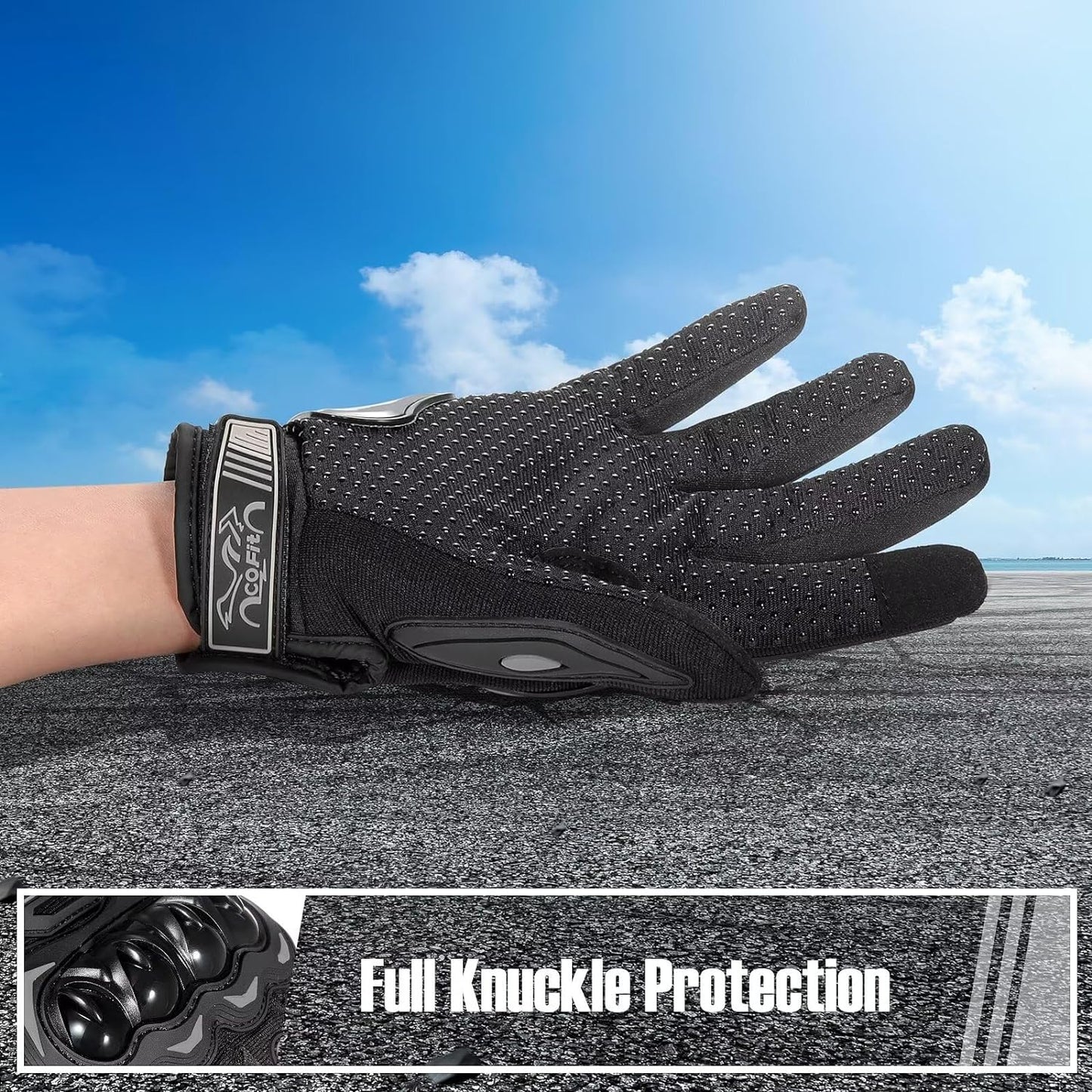 Motorcycle Gloves for Men & Women – Full Finger Touchscreen Riding Gloves for Motorbike