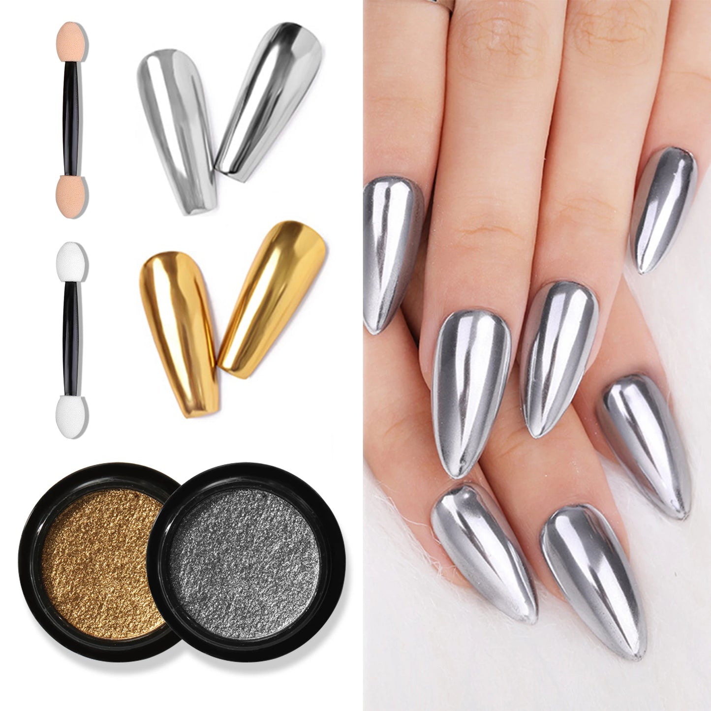 Nail Glitter Metallic Rubbing Dust Gel Polish