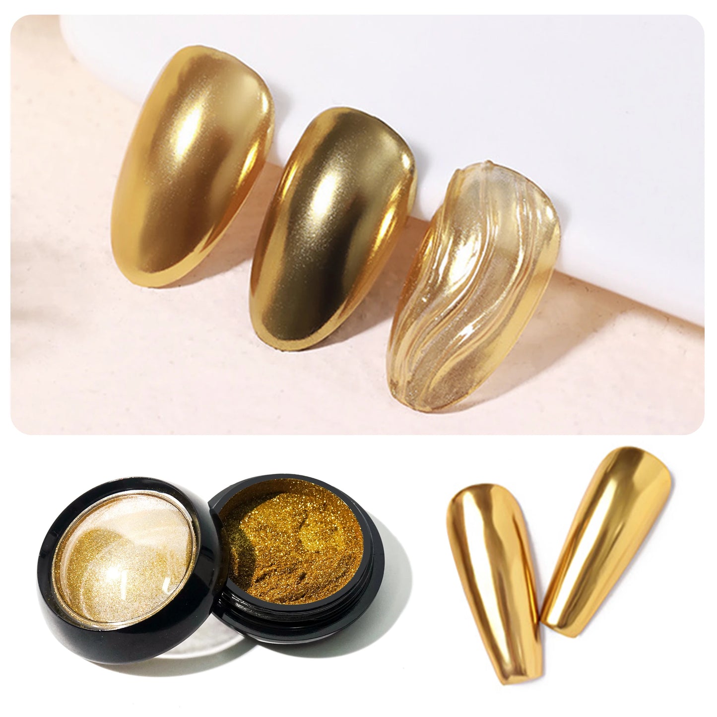 Nail Glitter Metallic Rubbing Dust Gel Polish
