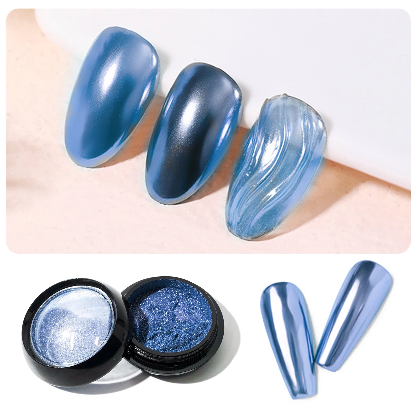 Nail Glitter Metallic Rubbing Dust Gel Polish