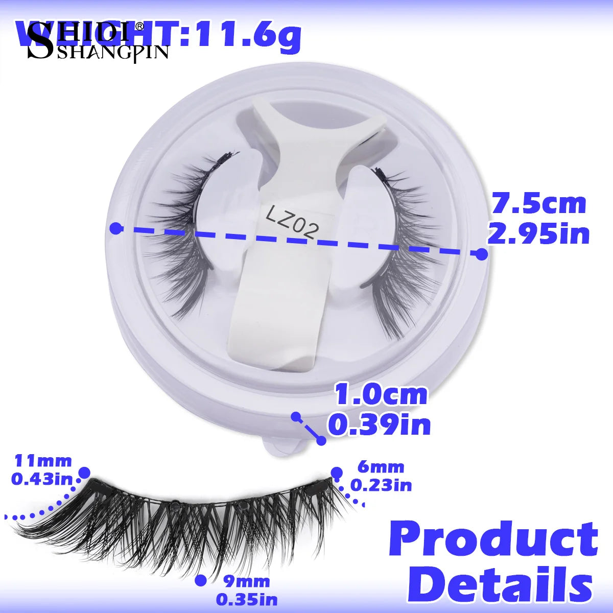 1 Pair Reusable Magnetic Eyelashes Tweezers Set