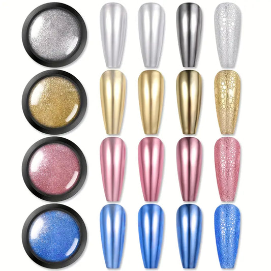 Nail Glitter Metallic Rubbing Dust Gel Polish