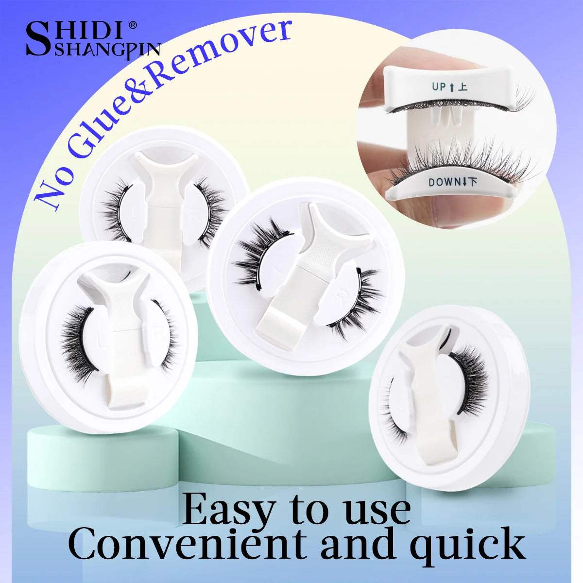 1 Pair Reusable Magnetic Eyelashes Tweezers Set