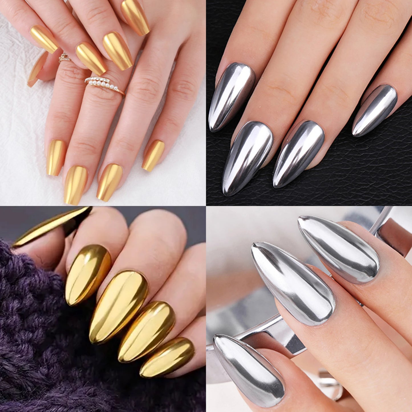 Nail Glitter Metallic Rubbing Dust Gel Polish