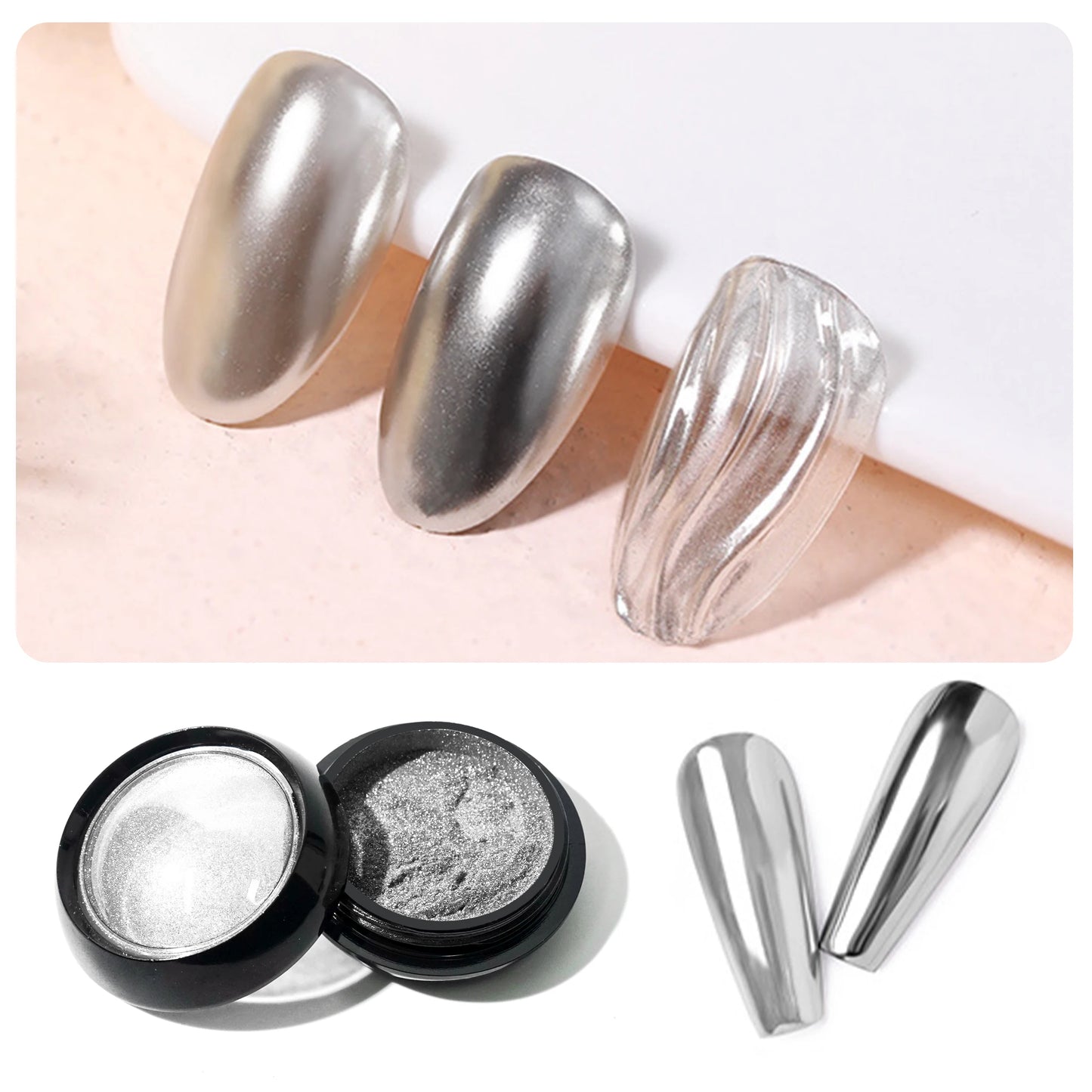 Nail Glitter Metallic Rubbing Dust Gel Polish